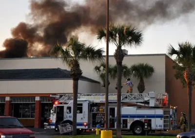 Publix Roof Damage from Experimental Plane Crash